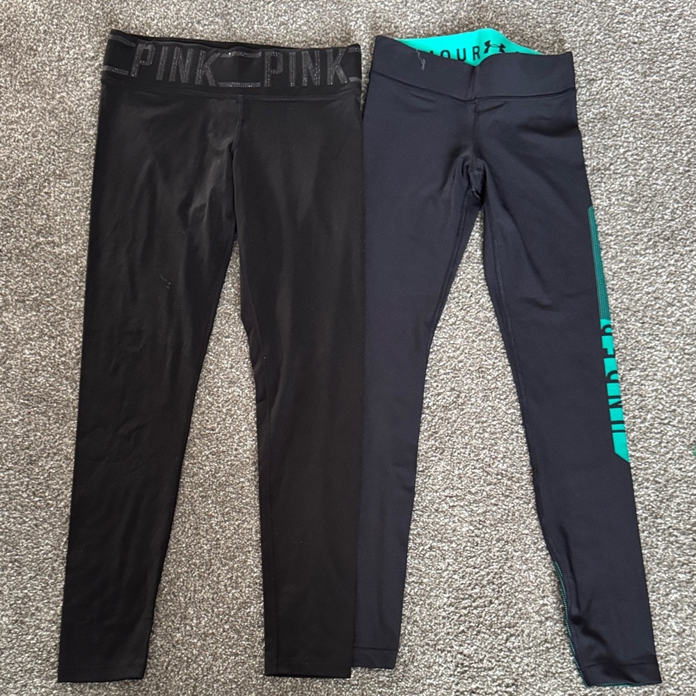 Under Armour Black and Teal women Leggings size S for 2ps. - Picture 3 of 9